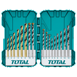 Vrtáky, kombinovaná sada, 16ks TOTAL-TOOLS