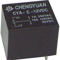 Relé CHYRC CYA-C 12VDC, 1x přepín.kontakt 250V/7A