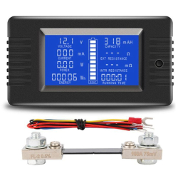 Chytrý tester baterií PZEM015, rozsah 0-200V, 0-100A