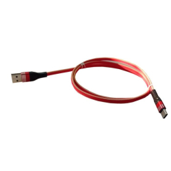 Kabel USB 2.0 konektor USB A / USB - Micro 1m, nylon, červené