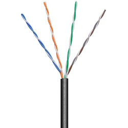 Kabel UTP Cat5e 4x2, AWG24, černá, venkovní provedení