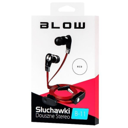 Sluchátka špunty, jack 3,5mm BLOW B-11 RED