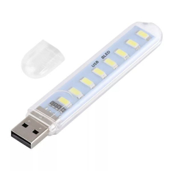 USB lampička 8x LED, bílá