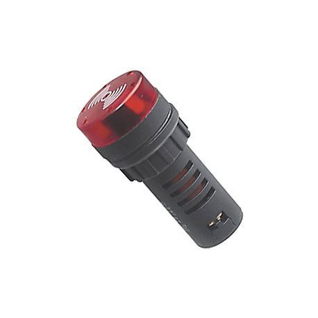 Kontrolka 12V LED 29mm, AD16-22SM červená s bzučákem