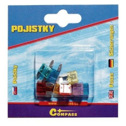 Pojistky nožové MINI, 10 ks COMPASS