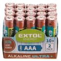 Baterie alkalické EXTOL ENERGY ULTRA +, 20ks, 1,5V AAA (LR03) EXTOL-LIGHT