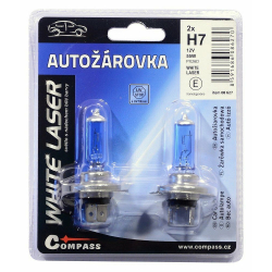 Žárovka 12V H7 55W PX26d WHITE LASER blister 2ks COMPASS