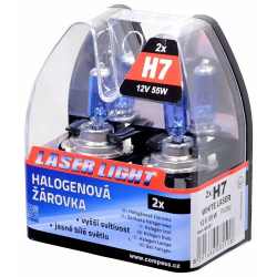 Žárovka 12V H7 55W PX26d WHITE LASER 2ks COMPASS