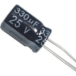 330u/25V 105° 10x14x5mm, elektrolyt.kondenzátor radiální