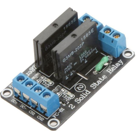 Modul relé SSR 2x, napájení 5V, spouštění vysokou úrovní