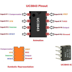 UC3843B PVVM pro spínaný zdroj 500kHz        DIL8