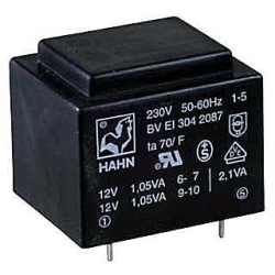 Trafo DPS 1,9VA 1x12V(0,16A)  27,5x32,5x23,8  HAHN