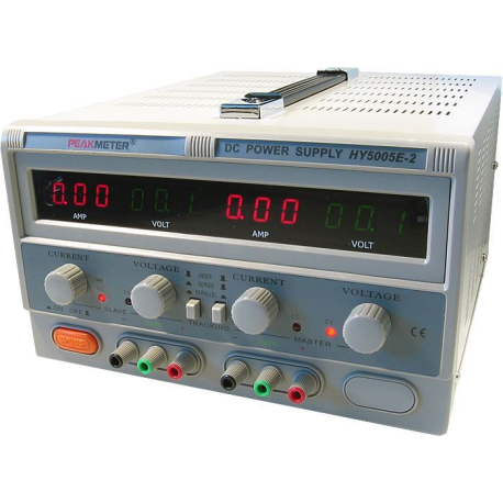 Laboratorní zdroj PeakMeter HY5005E-2, 2x0-50V/0-5A