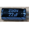 22u/250V 105° 10x21x5mm, elektrolyt.kondenzátor radiální