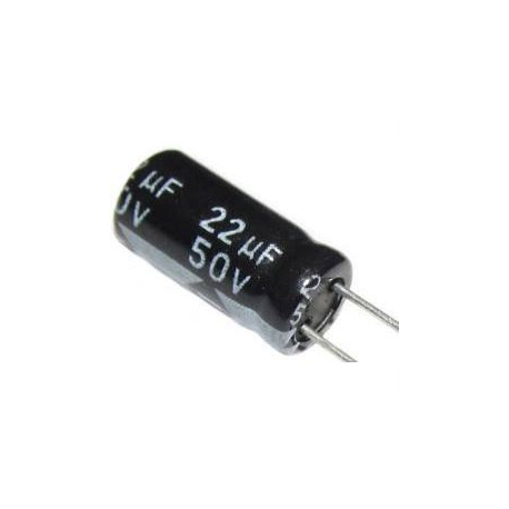 22u/50V 105° 5x11x2mm, elektrolyt.kondenzátor radiální