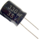 330u/35V 105° 10x13x5mm, elektrolyt.kondenzátor radiální