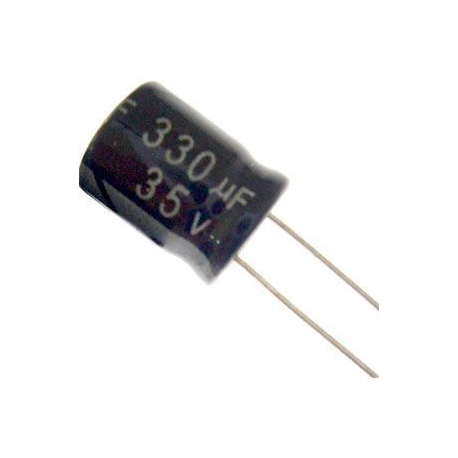 330u/35V 105° 10x13x5mm, elektrolyt.kondenzátor radiální