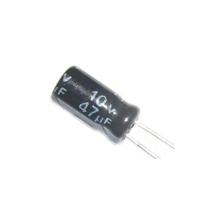 47u/10V 105° 4x7x2mm, elektrolyt.kondenzátor radiální