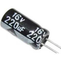 220u/16V 105° 6x11x3,5mm, elektrolyt.kondenzátor radiální