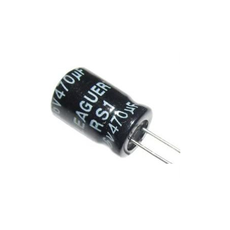 470u/16V 105° 8x12x3,5mm, elektrolyt.kondenzátor radiální