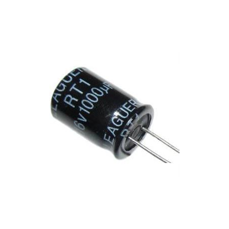 1000u/16V 105° 10x15x5mm, elektrolyt.kondenzátor radiální