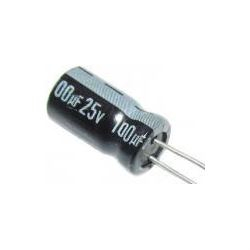 100u/25V 105° 6,3x11x2mm, elektrolyt.kondenzátor radiální