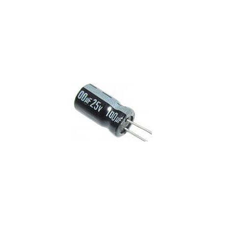 100u/25V 105° 6,3x11x2mm, elektrolyt.kondenzátor radiální