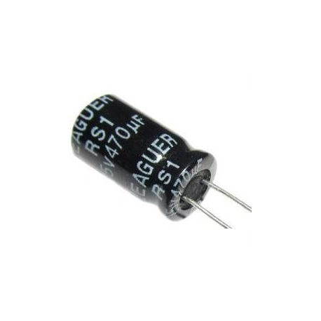 470u/25V 105° 8x14x5mm, elektrolyt.kondenzátor radiální