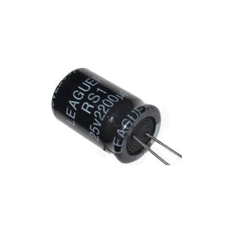 2200u/25V 105° 13x21x5mm, elektrolyt.kondenzátor radiální