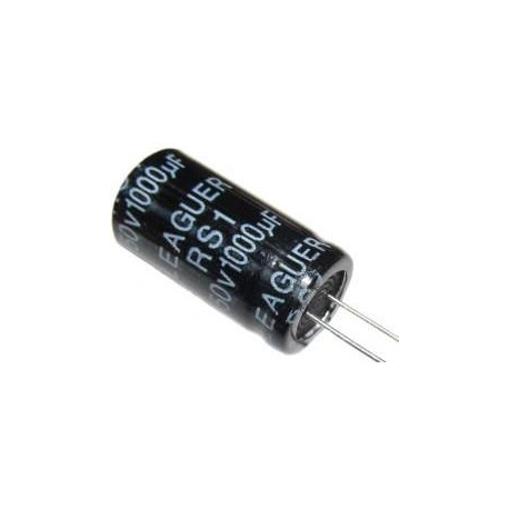 1000u/50V 105° 13x25x7,5mm, elektrolyt.kondenzátor radiální