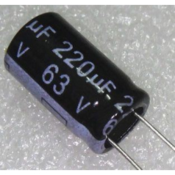 220u/63V 105° 13x20x5mm, elektrolyt.kondenzátor radiální