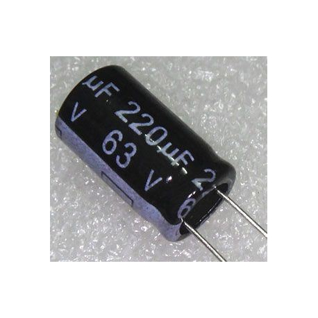 220u/63V 105° 13x20x5mm, elektrolyt.kondenzátor radiální