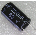 220u/63V 105° 13x20x5mm, elektrolyt.kondenzátor radiální