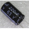 220u/63V 105° 13x20x5mm, elektrolyt.kondenzátor radiální