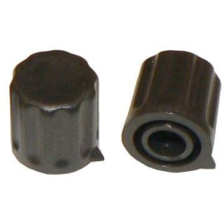 Přístrojový knoflík KP1406, 14x15mm, hřídel 6mm, černý s šipkou