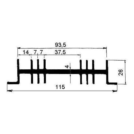 Chladič Al ZH0136 115x26x2300mm