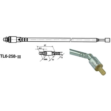 Anténa teleskopická průměr 6mm 185/884mm 6dílná