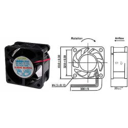 Ventilátor 40x40x20mm 24V/0,1A 7500 ot/min.