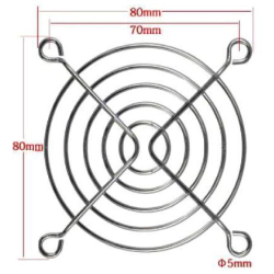 Mřížka ventilátoru 80x80mm kovová