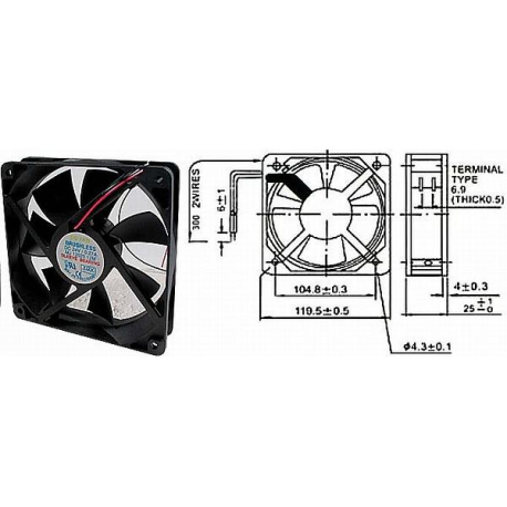 Ventilátor 120x120x25mm 12V/0,28A 2300 ot/min