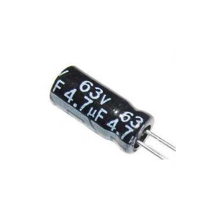 4u7/63V 105° 5x7x2mm, elektrolyt.kondenzátor radiální