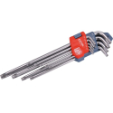 L-klíče TORX prodloužené, sada 9ks, T10-50, EXTOL PREMIUM, 8819412