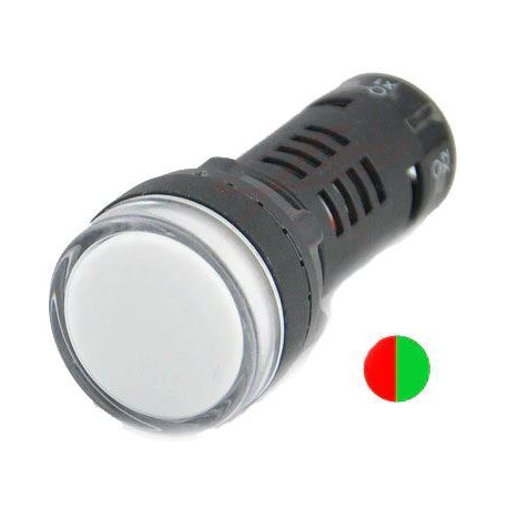 Kontrolka 12V LED 19mm AD16-22SS, červená+zelená