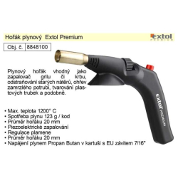 Plynový hořák Extol Premium na plynové kartuše se EU závitem 7/16”