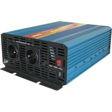 Měnič napětí 12V/230V 2000W, CARSPA P2000, čistá sinusovka