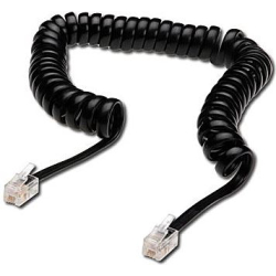 Telefonní kabel kroucený černý 2m (4P4C) RJ10