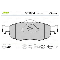 Sada předních brzdových destiček VALEO Ford Cougar , Mondeo , Scorpio  1073731