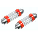 Žárovka 4LED 12V  suf. SV8.5 38mm červená  2ks