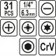 Sada bitů 1/4\" 31 ks