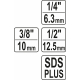 Sada adaptérů SDS+ 1/4\", 3/8\", 1/2\"